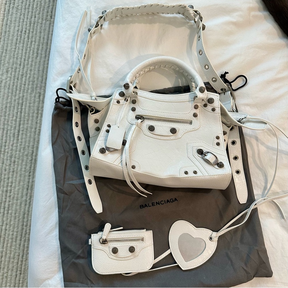 White Leather Neo Cagole City Bag